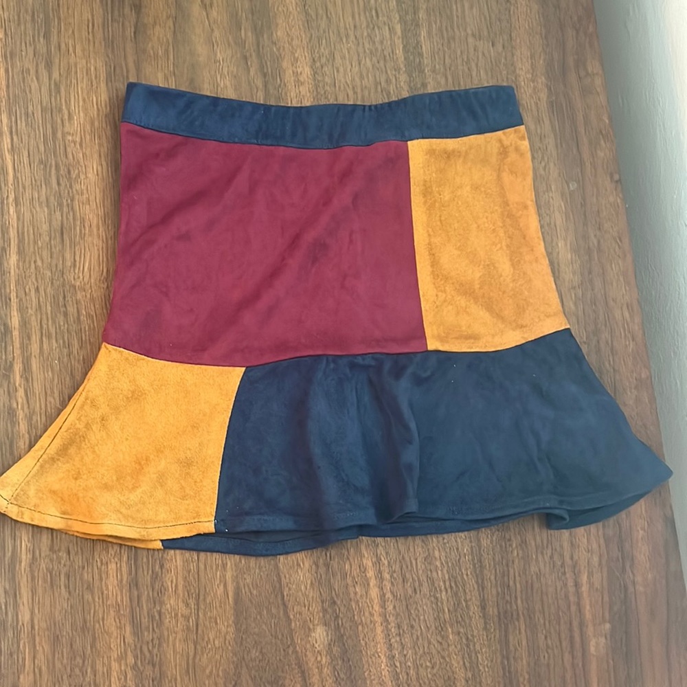 Kidpik faux suede patchwork skirt size 5 NWT.